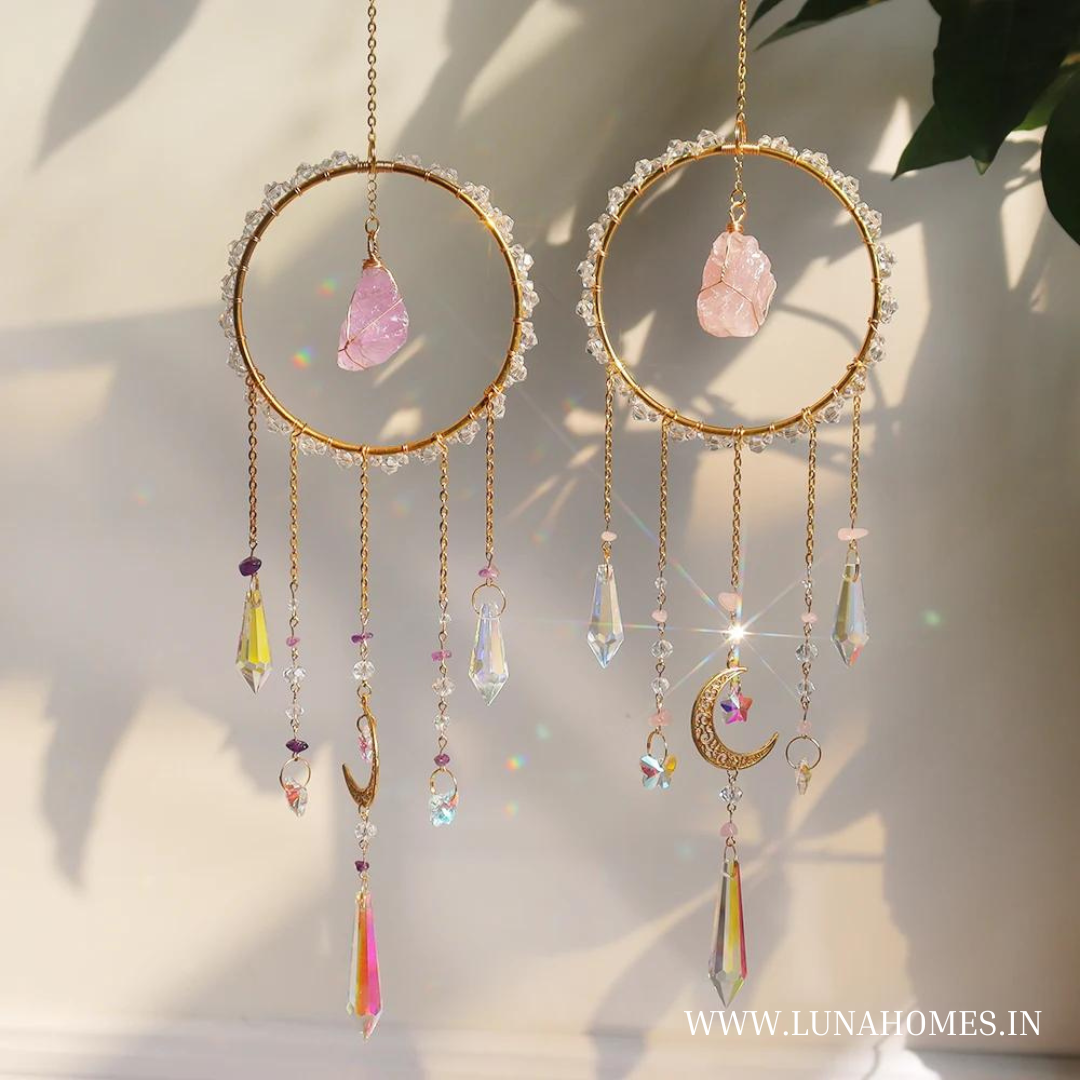 Luminous Crystal Natural Stone Suncatcher Big