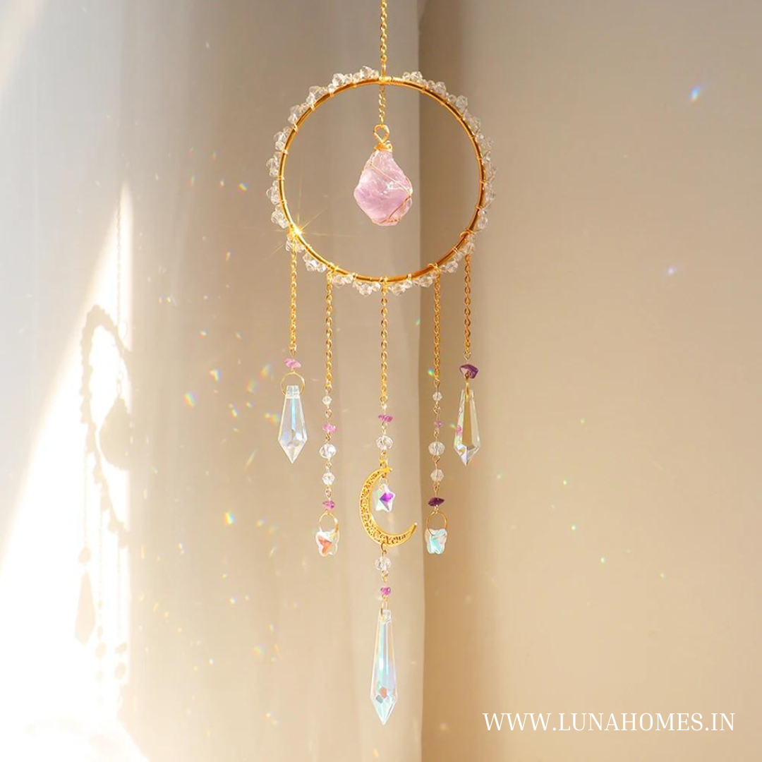 Luminous Crystal Natural Stone Suncatcher Big