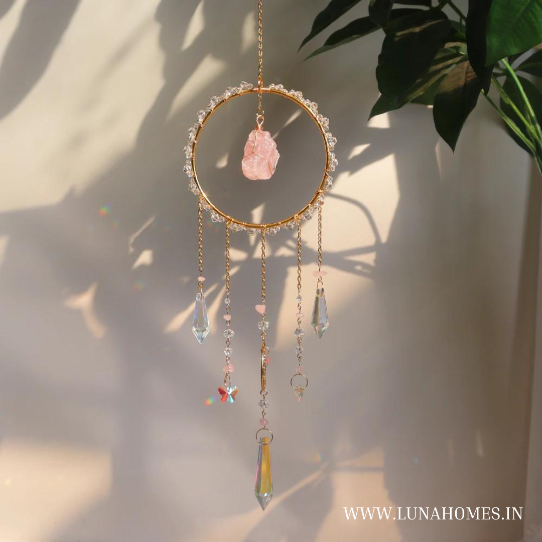 Luminous Crystal Natural Stone Suncatcher Big