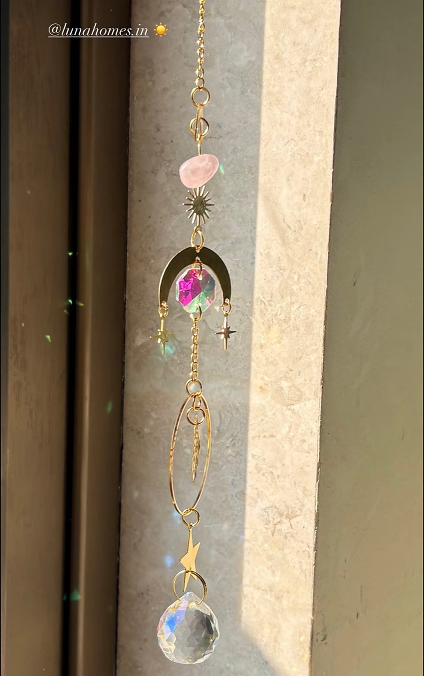 Glow Prisms Lite Series- Natural Gemstone Handcrafted SunCatchers | Suncharms